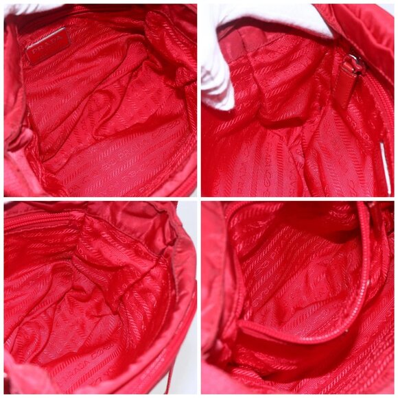 PRADA Shoulder Bag Nylon Red Silver Auth 146771 - Picture 15 of 16